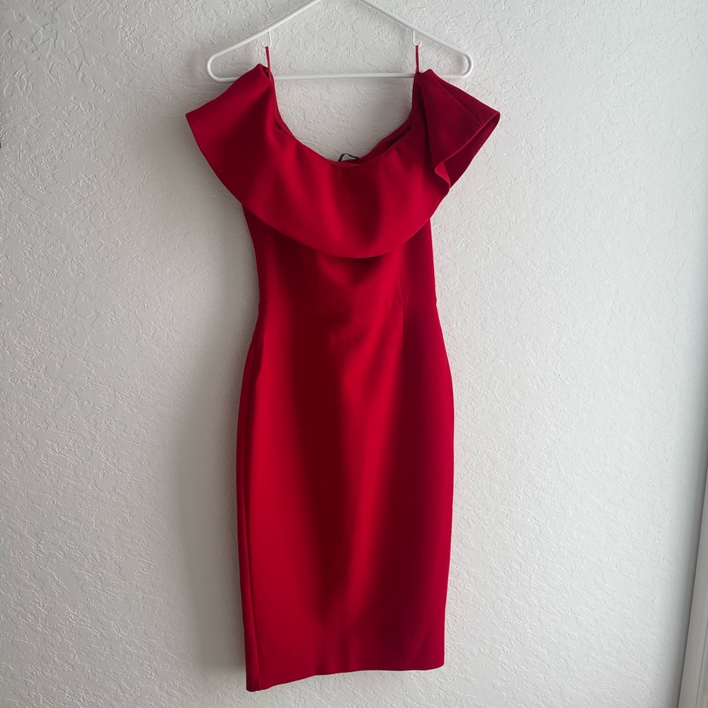 Elegant Red Off-Shoulder Dress